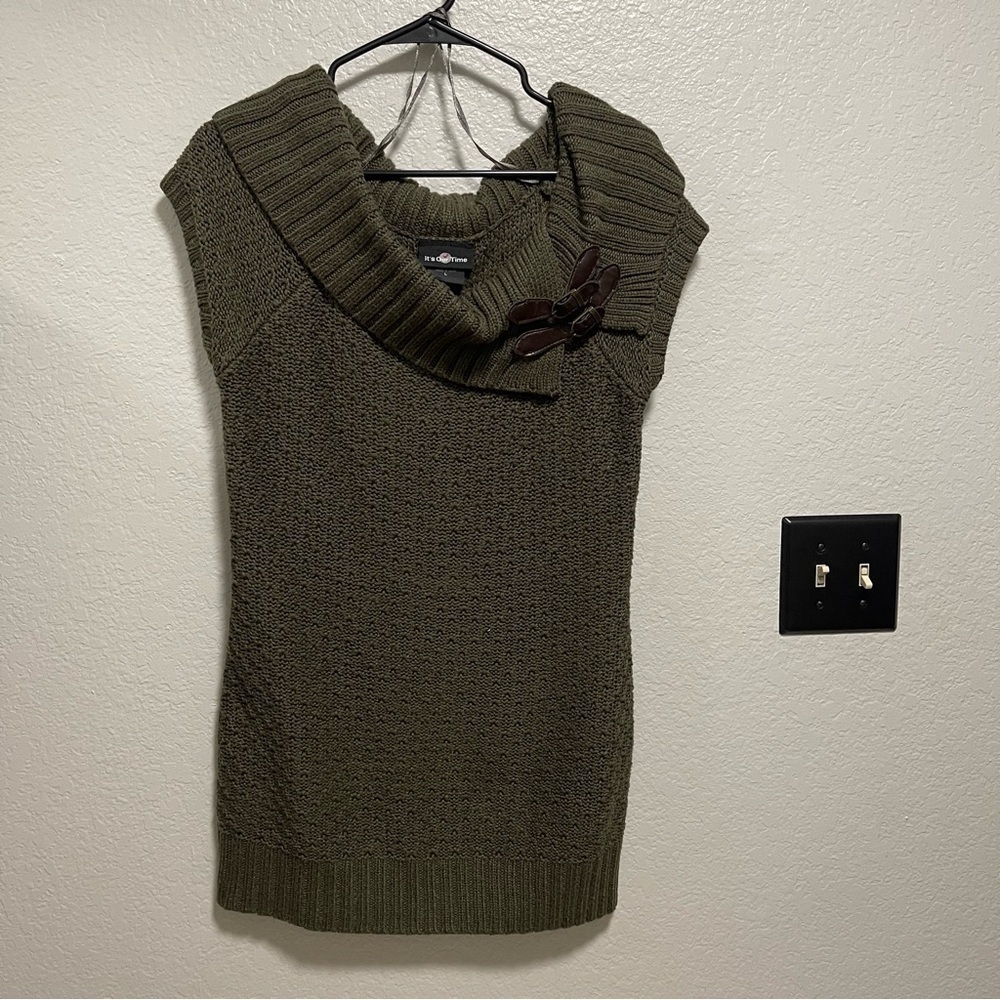 Its Our Time Women’s Cowl Neck Knit Tunic Sweater Size Large